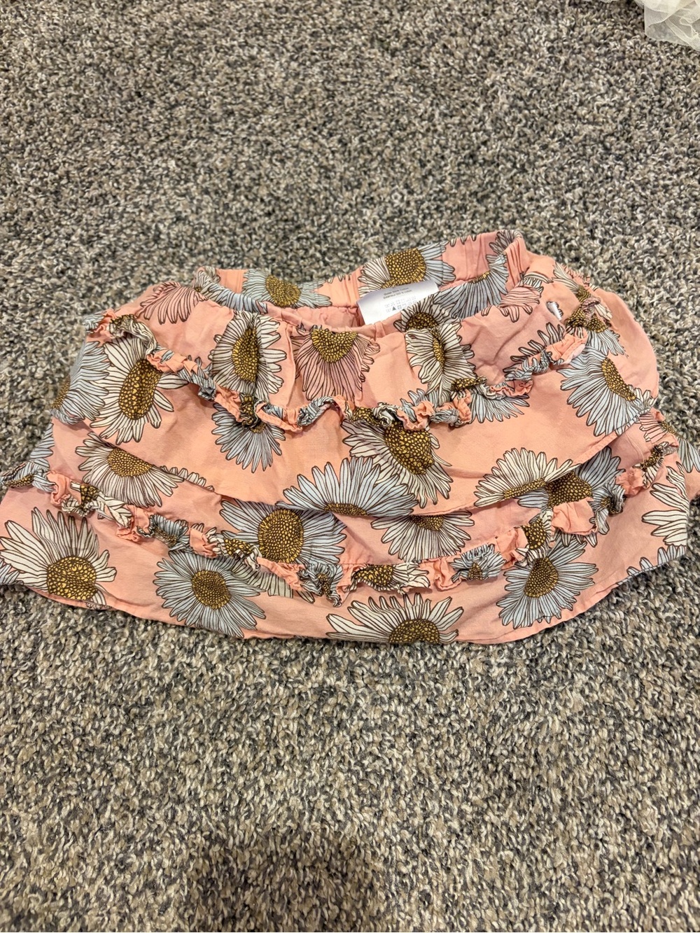 Posh Peanut Peach Daisy Ruffle Skirt